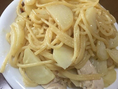 時短じゃがいもとささみのパスタ